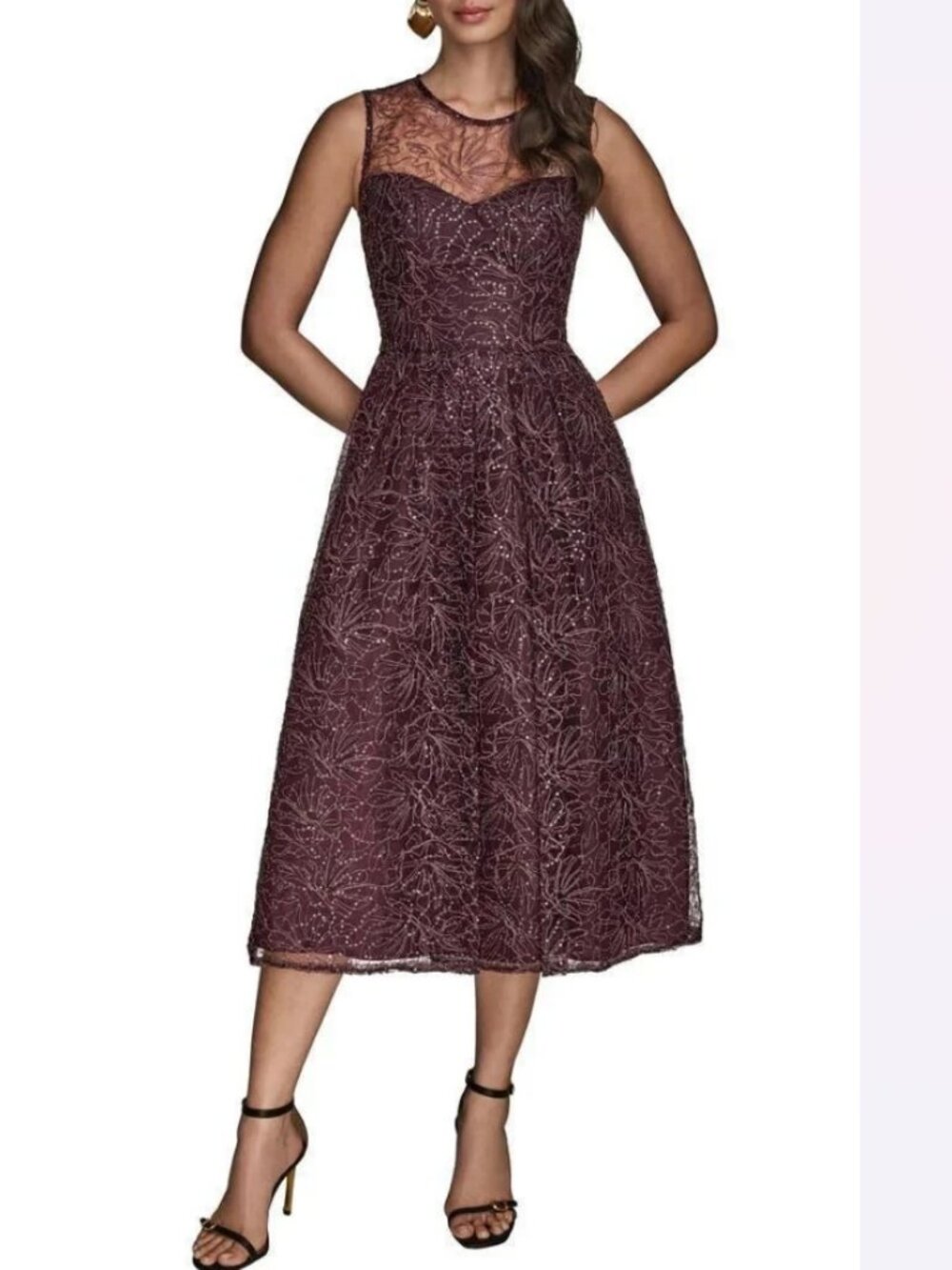 Donna Karan New York Sleeveless Sequin Cocktail Dress-Size 6